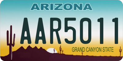 AZ license plate AAR5011