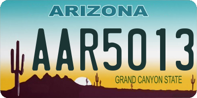 AZ license plate AAR5013