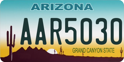 AZ license plate AAR5030