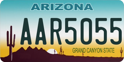 AZ license plate AAR5055