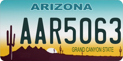 AZ license plate AAR5063