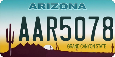 AZ license plate AAR5078