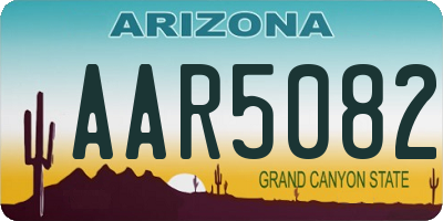 AZ license plate AAR5082