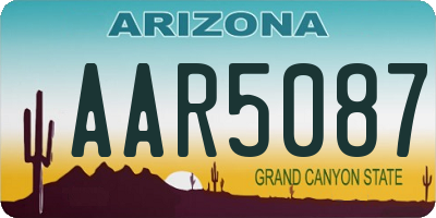 AZ license plate AAR5087