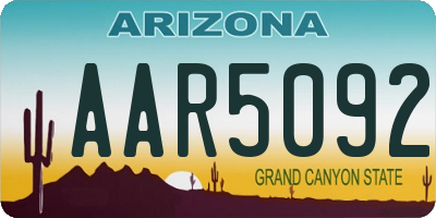 AZ license plate AAR5092