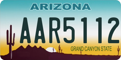 AZ license plate AAR5112