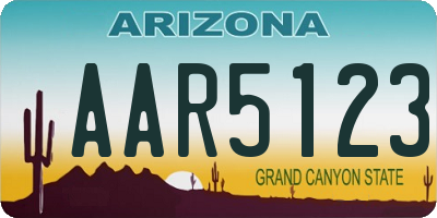 AZ license plate AAR5123