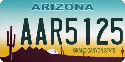 AZ license plate AAR5125