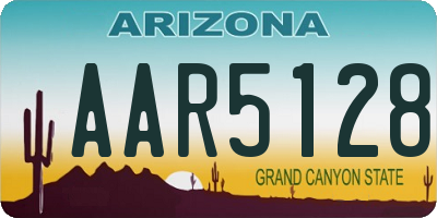 AZ license plate AAR5128