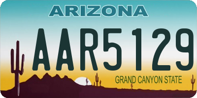 AZ license plate AAR5129