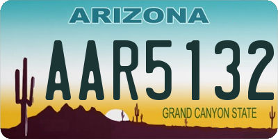 AZ license plate AAR5132
