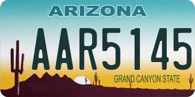 AZ license plate AAR5145