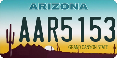 AZ license plate AAR5153