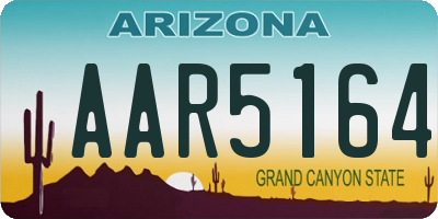 AZ license plate AAR5164