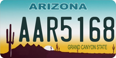 AZ license plate AAR5168