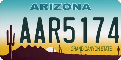 AZ license plate AAR5174
