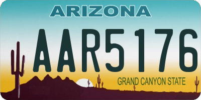 AZ license plate AAR5176