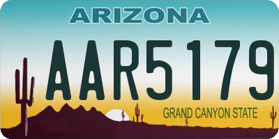 AZ license plate AAR5179