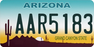 AZ license plate AAR5183