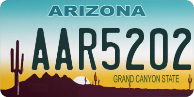 AZ license plate AAR5202