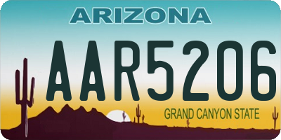 AZ license plate AAR5206