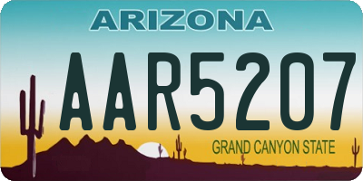 AZ license plate AAR5207