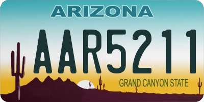 AZ license plate AAR5211