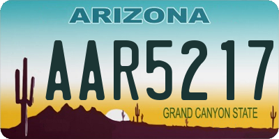 AZ license plate AAR5217
