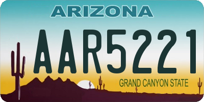 AZ license plate AAR5221