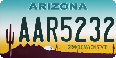 AZ license plate AAR5232