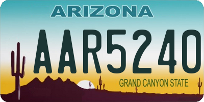 AZ license plate AAR5240