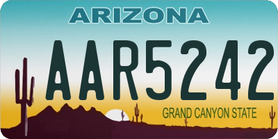 AZ license plate AAR5242