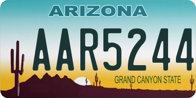 AZ license plate AAR5244