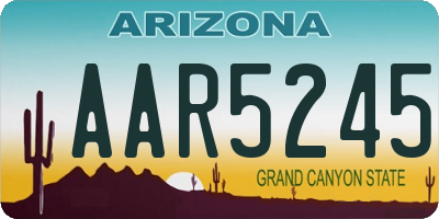 AZ license plate AAR5245