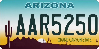 AZ license plate AAR5250