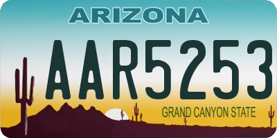 AZ license plate AAR5253