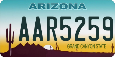 AZ license plate AAR5259