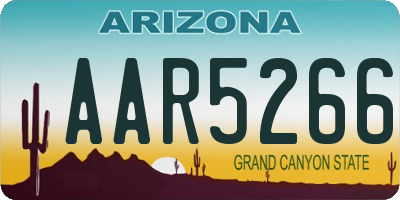AZ license plate AAR5266