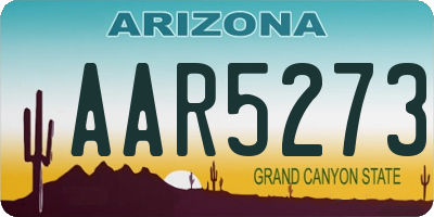 AZ license plate AAR5273