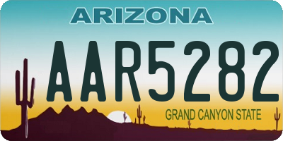 AZ license plate AAR5282