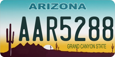 AZ license plate AAR5288