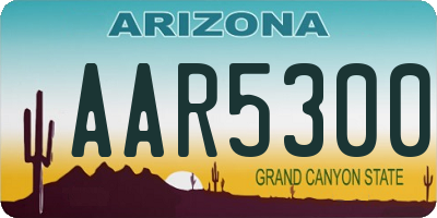 AZ license plate AAR5300