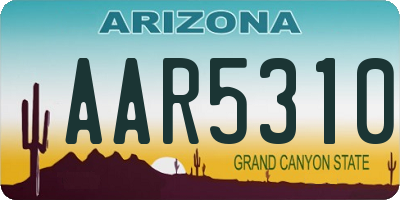 AZ license plate AAR5310