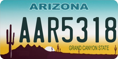 AZ license plate AAR5318