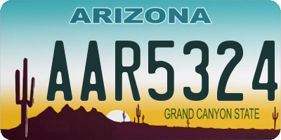 AZ license plate AAR5324