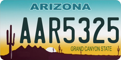 AZ license plate AAR5325