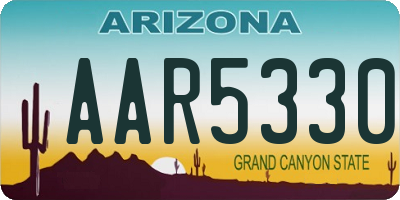 AZ license plate AAR5330