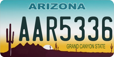 AZ license plate AAR5336