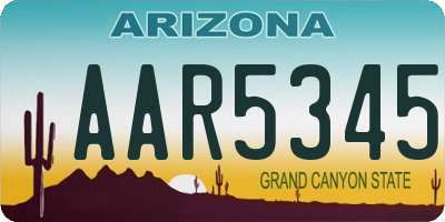 AZ license plate AAR5345