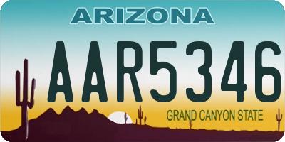 AZ license plate AAR5346